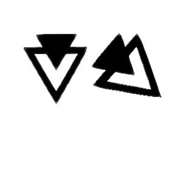 Men Stud Earring ,Triangle Pierced Stud Earrings,Stainless Steel - Picture 2 of 3